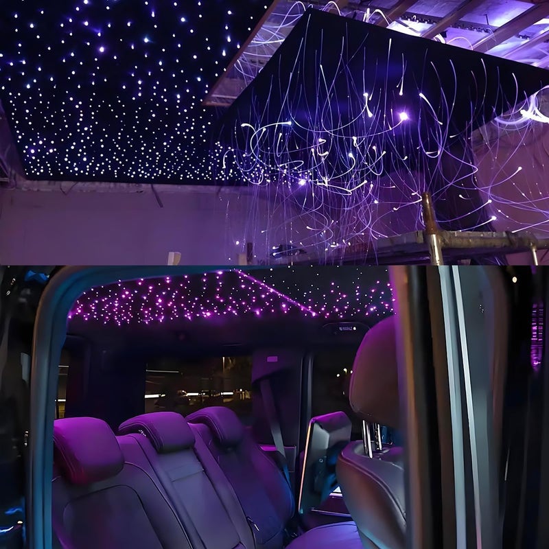 AKEPO 16W Twinkle APP Fiber Optic Starlight Headliner Lights Kit, 650pcs 13.1ft/4m 0.03in Optical Fiber Star Music Activated RGBW Ceiling Light Kit for Car Headliner Star/Home - Image 4
